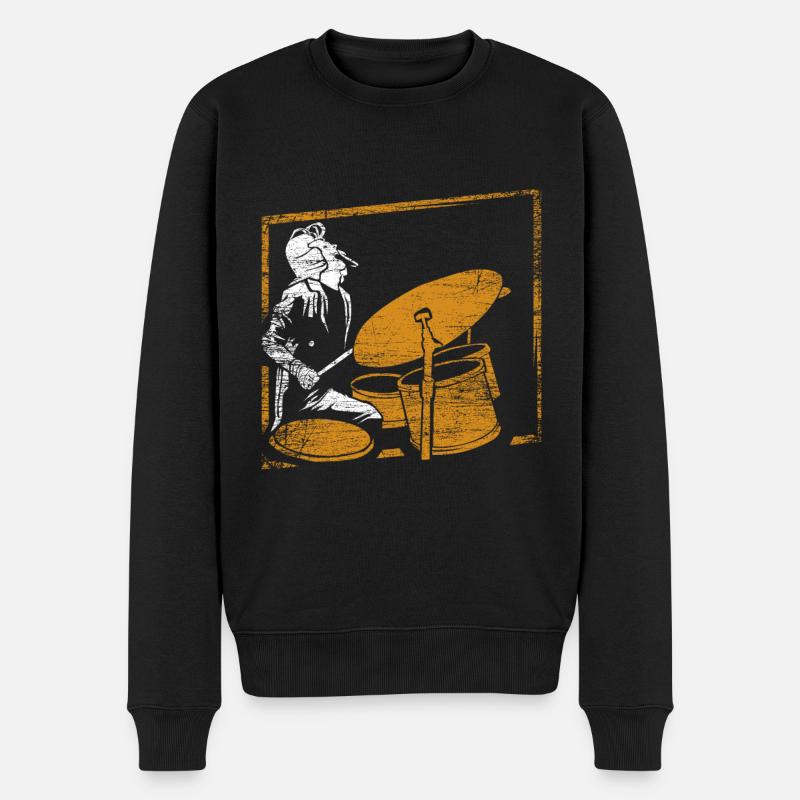 Schlagzeug Musik Geschenk - Männer Premium Bio Pullover - Schwarz