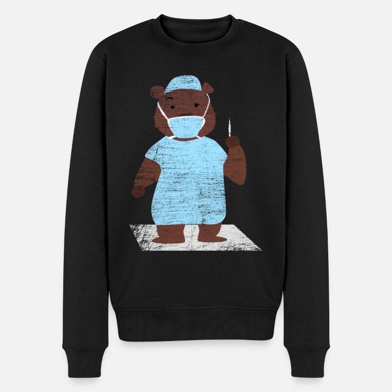 Bär Chirurg Geschenk - Männer Premium Bio Pullover - Schwarz