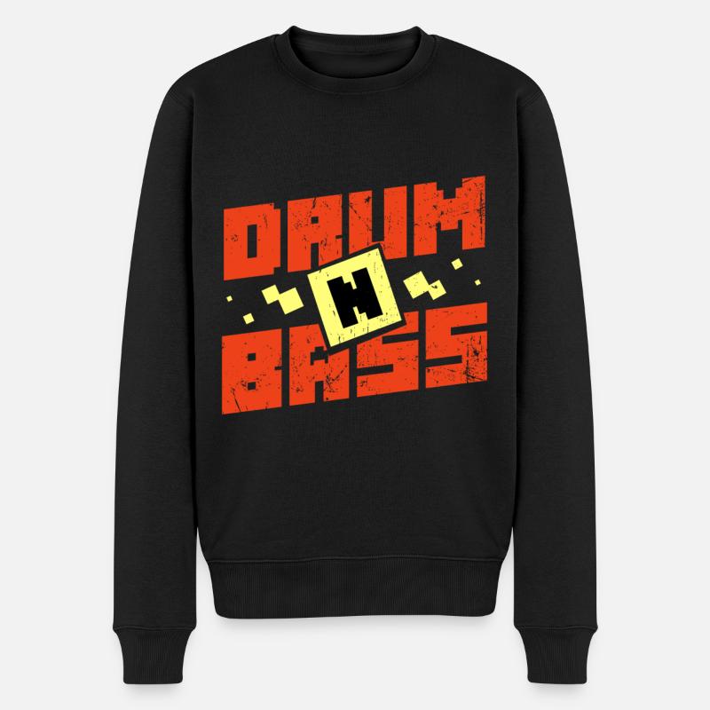 Drum n Bass - Männer Premium Bio Pullover - Schwarz