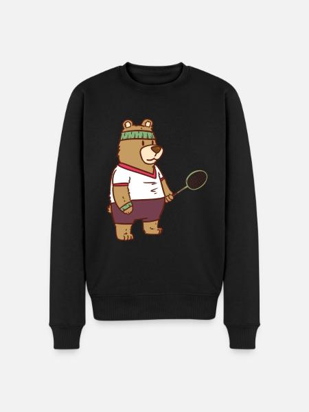 Speedminton bear - Men's Premium Organic Jumper - black