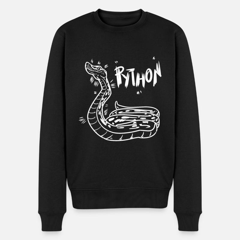 Python - Männer Premium Bio Pullover - Schwarz