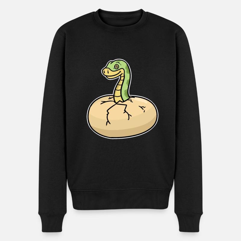 Python - Männer Premium Bio Pullover - Schwarz