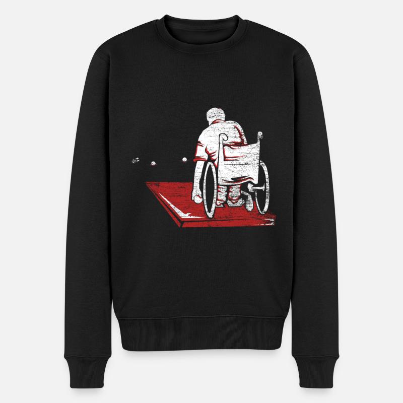 Boccia Rollstuhl Athlet - Männer Premium Bio Pullover - Schwarz