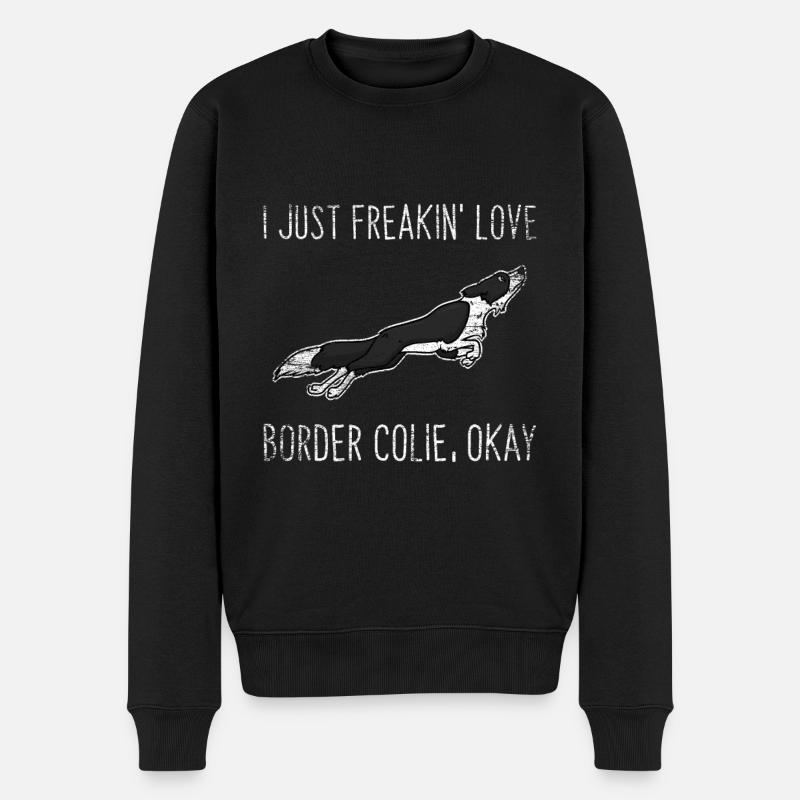 Border Collie - Pull Premium bio Homme - noir