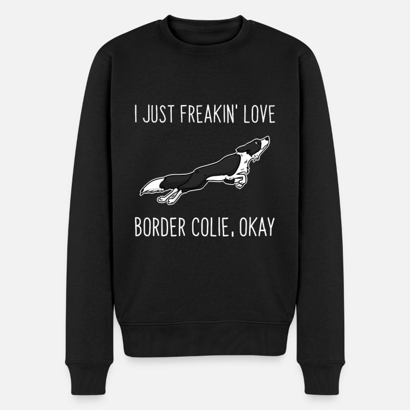 Border Collie - Männer Premium Bio Pullover - Schwarz