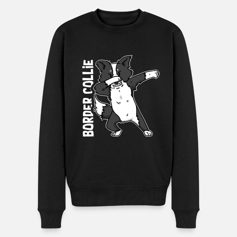 Border Collie - Pull Premium bio Homme - noir