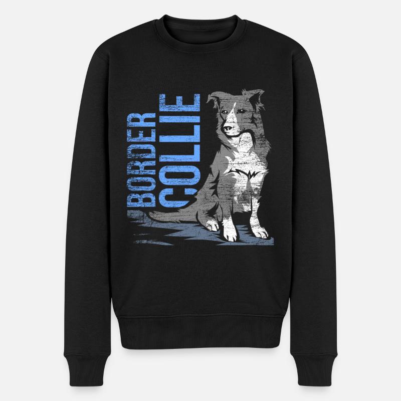 Border collie - Pull Premium bio Homme - noir