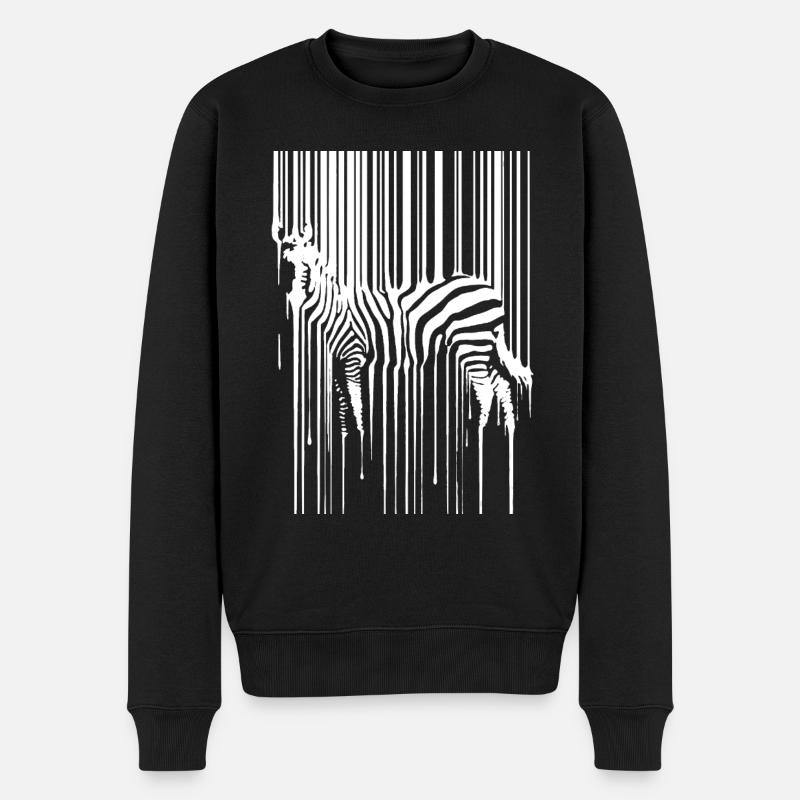 Zebra - Männer Premium Bio Pullover - Schwarz