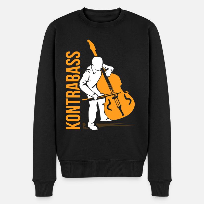 Kontrabass - Männer Premium Bio Pullover - Schwarz