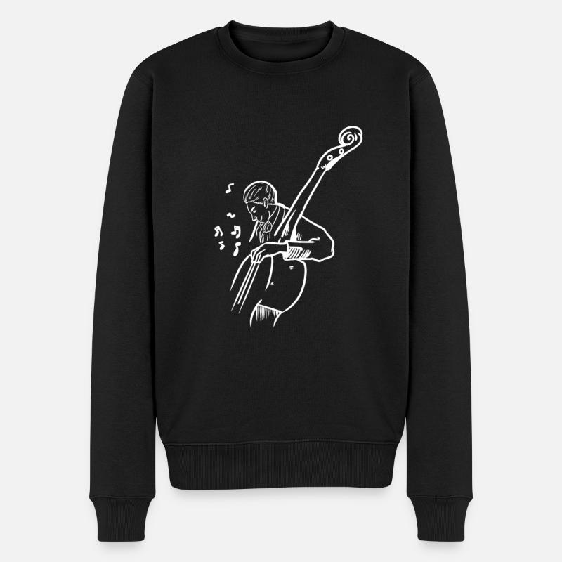 Kontrabass - Männer Premium Bio Pullover - Schwarz