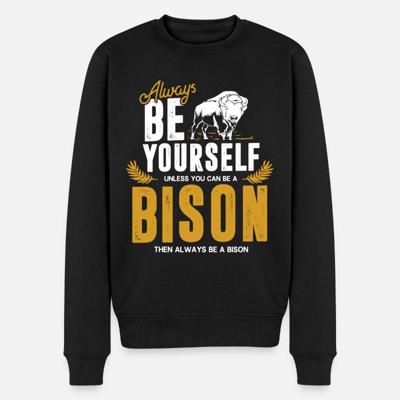 bison - Pull Premium bio Homme - noir