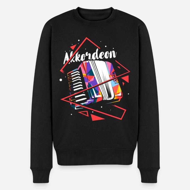 Akkordeon Polygon - Männer Premium Bio Pullover - Schwarz