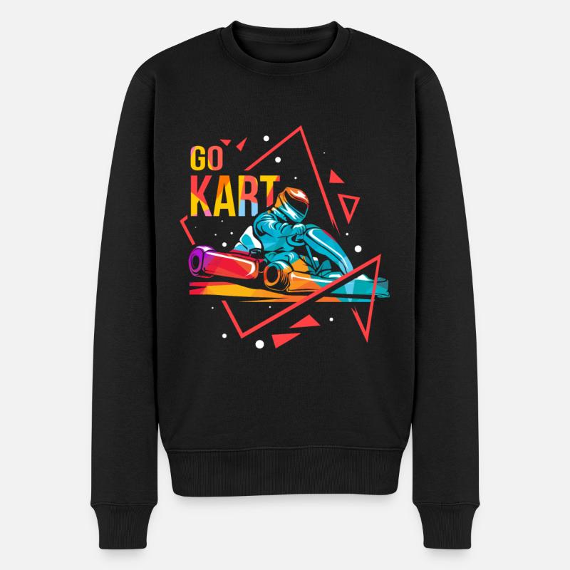 GoKart Polygon - Männer Premium Bio Pullover - Schwarz