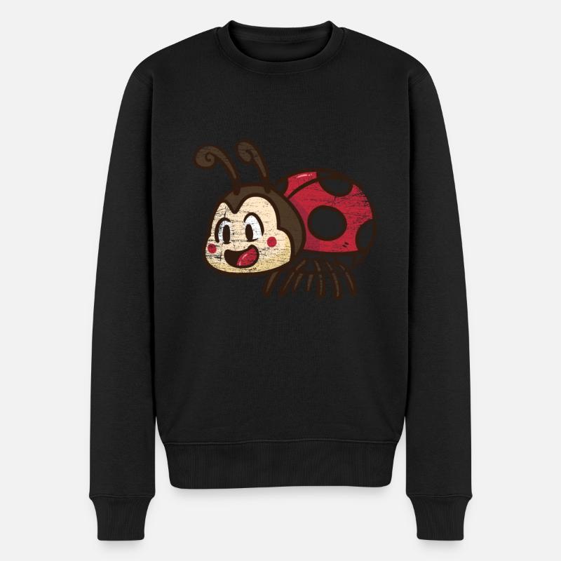 Marienkäfer - Männer Premium Bio Pullover - Schwarz