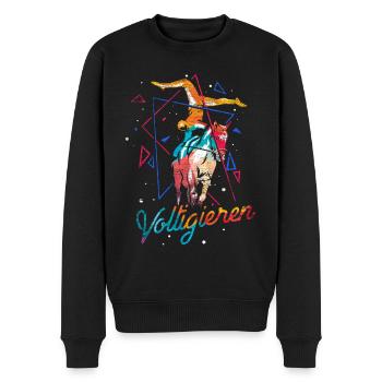 Voltigieren Pferd Geschenk - Männer Premium Bio Pullover - Schwarz - Vorne - Nico (187cm)