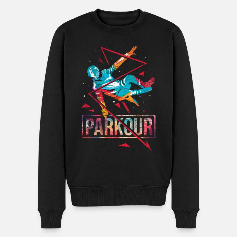 Parkour polygone cadeau - Pull Premium bio Homme - noir