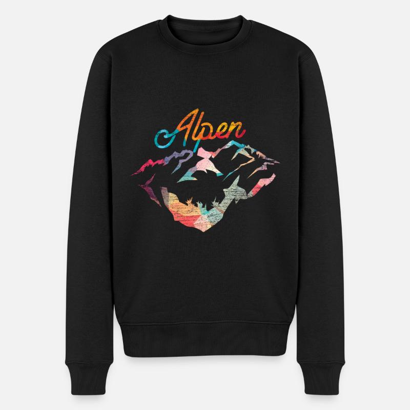 Cadeau polygone Alpes - Pull Premium bio Homme - noir