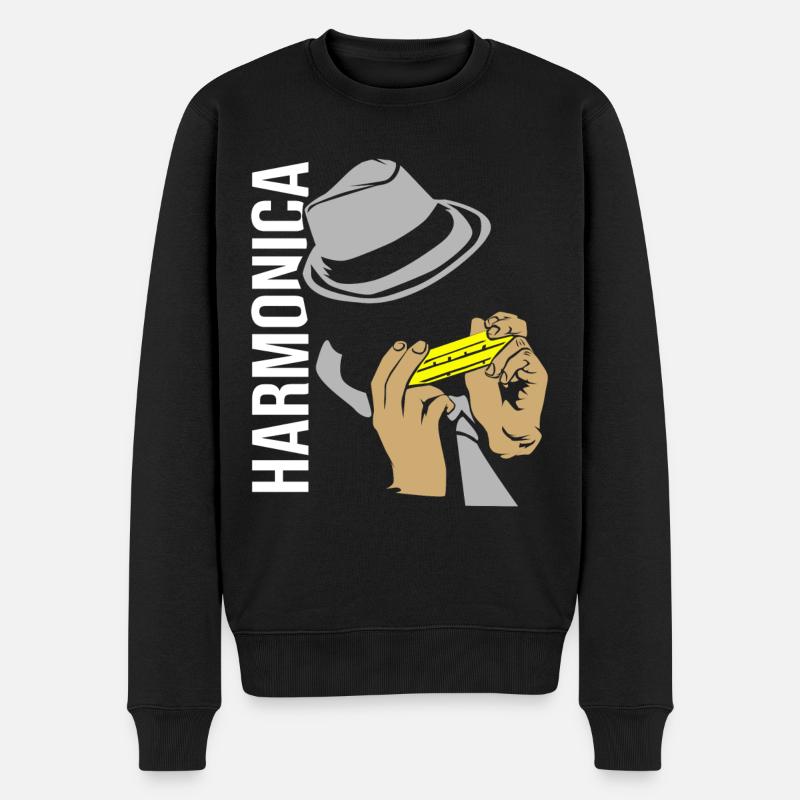 harmonica - Men's Premium Organic Jumper - black