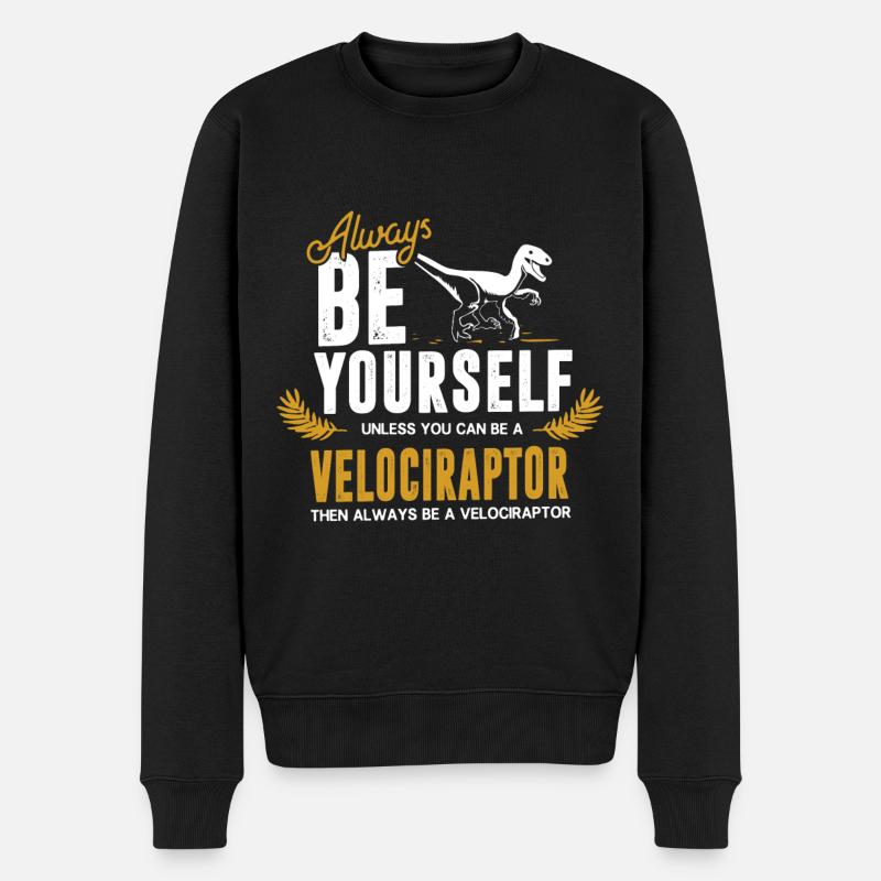 Velociraptor dinosaure - Pull Premium bio Homme - noir