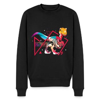 Velociraptor polygone - Pull Premium bio Homme - noir - Devant - Nico (187cm)
