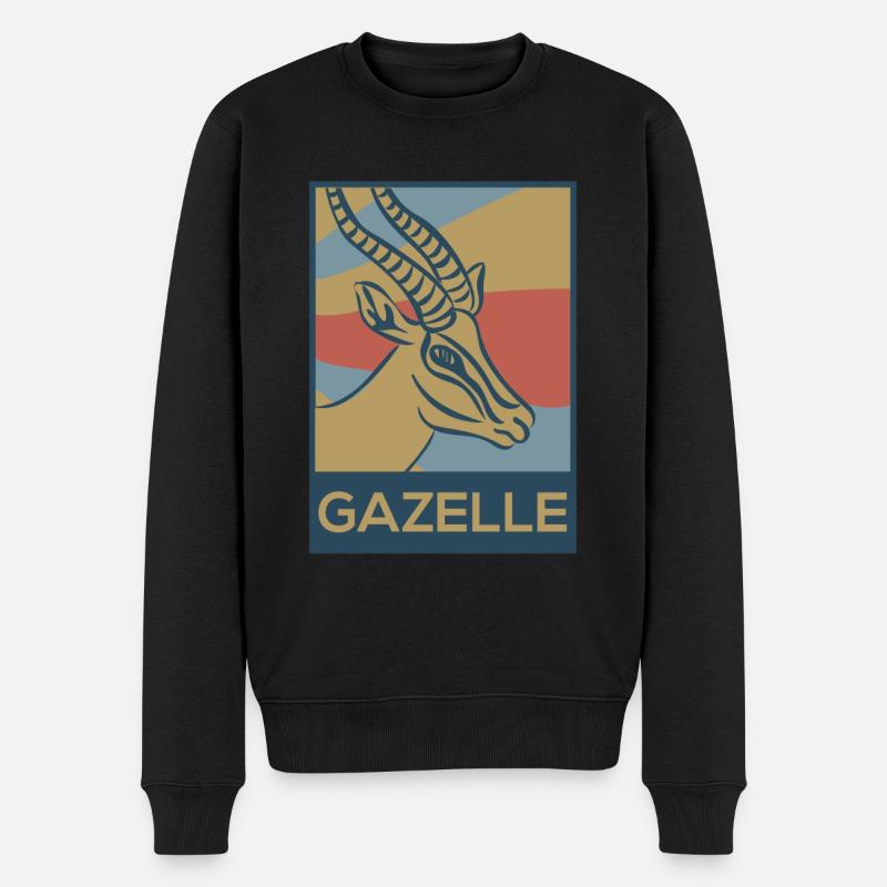 Gazelle - Männer Premium Bio Pullover - Schwarz