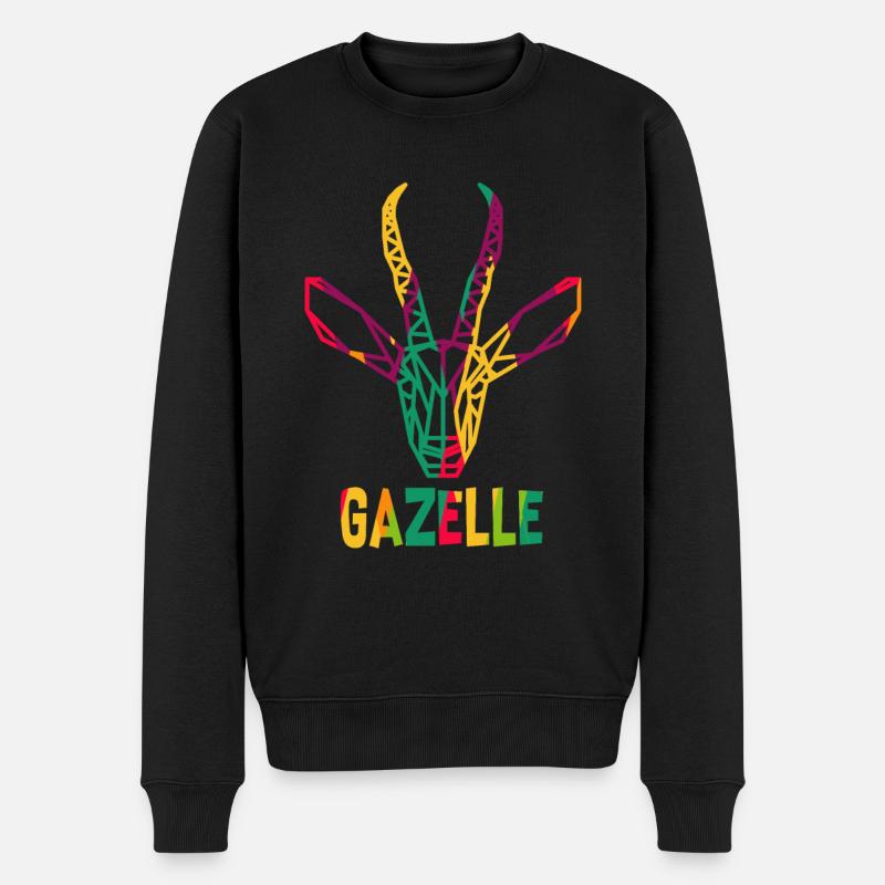 Gazelle Polygon - Männer Premium Bio Pullover - Schwarz
