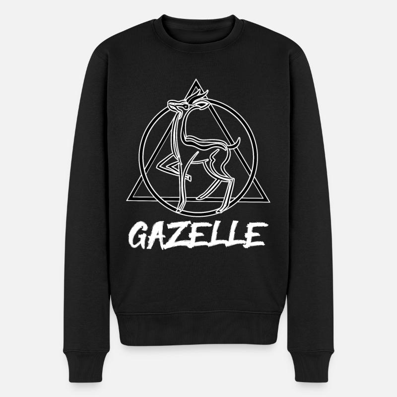 Gazelle - Männer Premium Bio Pullover - Schwarz