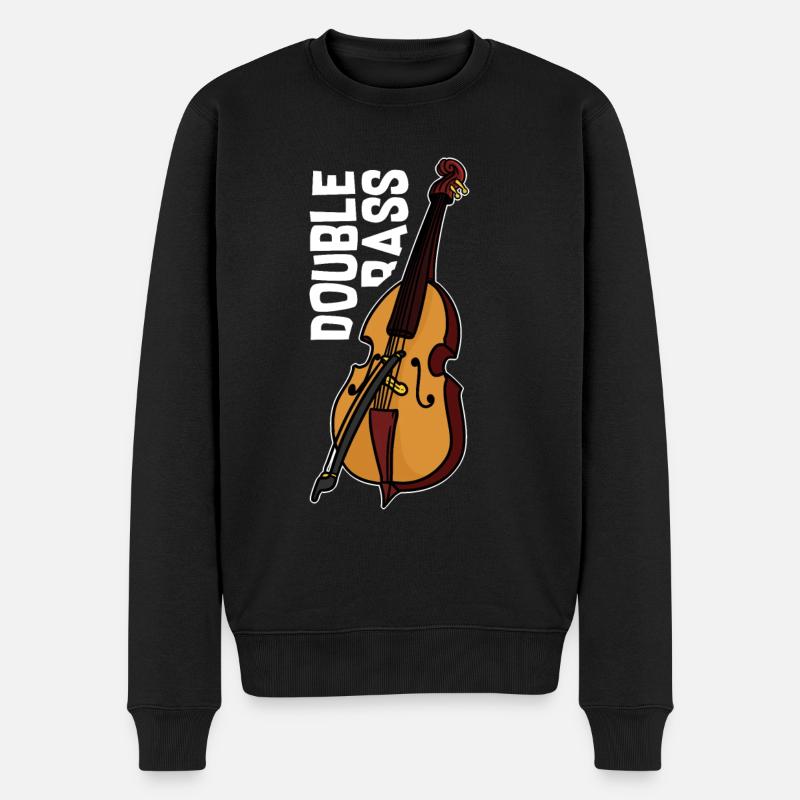 Kontrabass - Männer Premium Bio Pullover - Schwarz