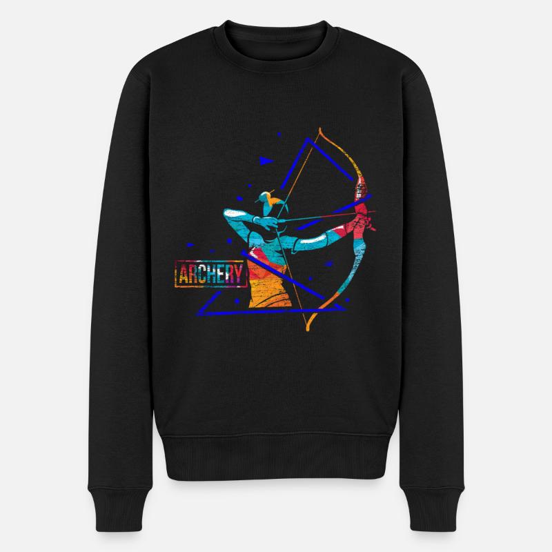 Bogenschießen Polygon - Männer Premium Bio Pullover - Schwarz