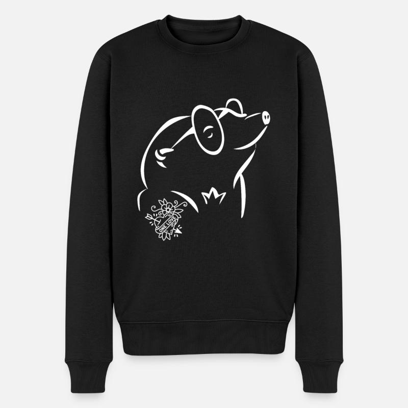 Maulwurf - Männer Premium Bio Pullover - Schwarz