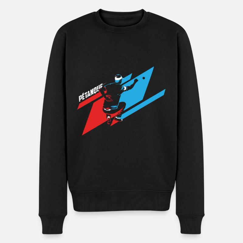 Pétanque - Männer Premium Bio Pullover - Schwarz