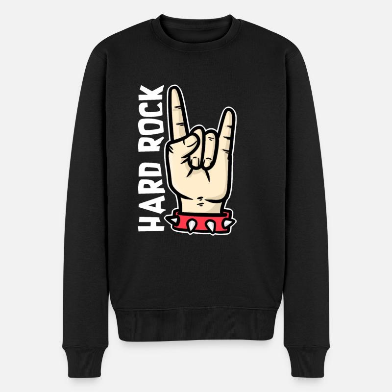 Hardrock - Männer Premium Bio Pullover - Schwarz