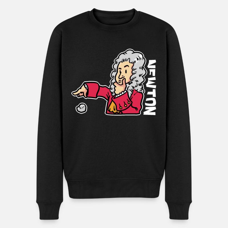 Isaac Newton - Männer Premium Bio Pullover - Schwarz