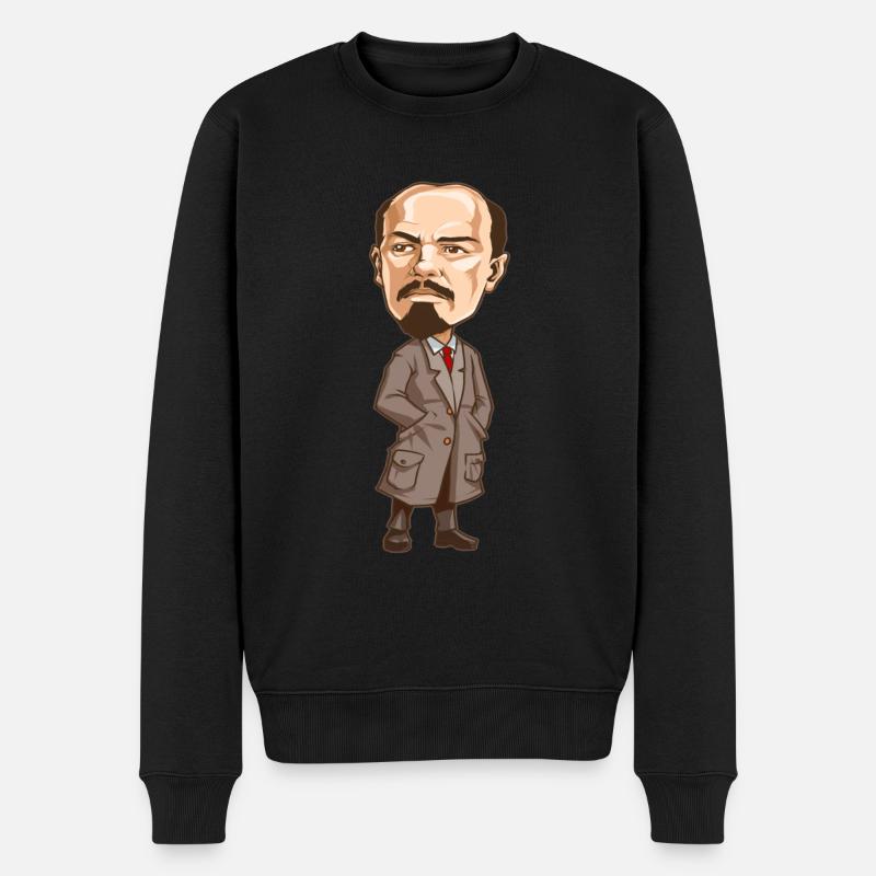 Vladimir Lenin - Männer Premium Bio Pullover - Schwarz