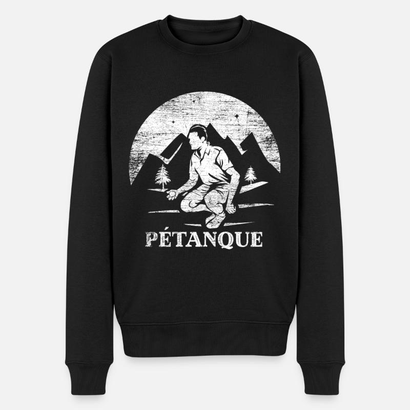 Pétanque - Männer Premium Bio Pullover - Schwarz