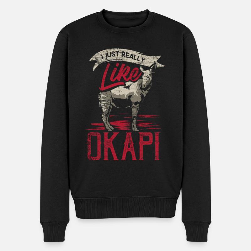 Okapi Geschenk - Männer Premium Bio Pullover - Schwarz