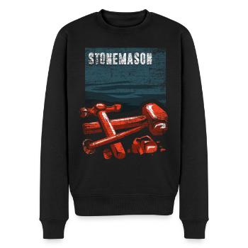 Stonemason gift - Men's Premium Organic Jumper - black - Front - Nico (187cm)