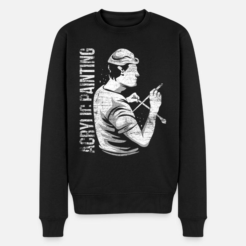 Acrylmalerei Geschenk - Männer Premium Bio Pullover - Schwarz