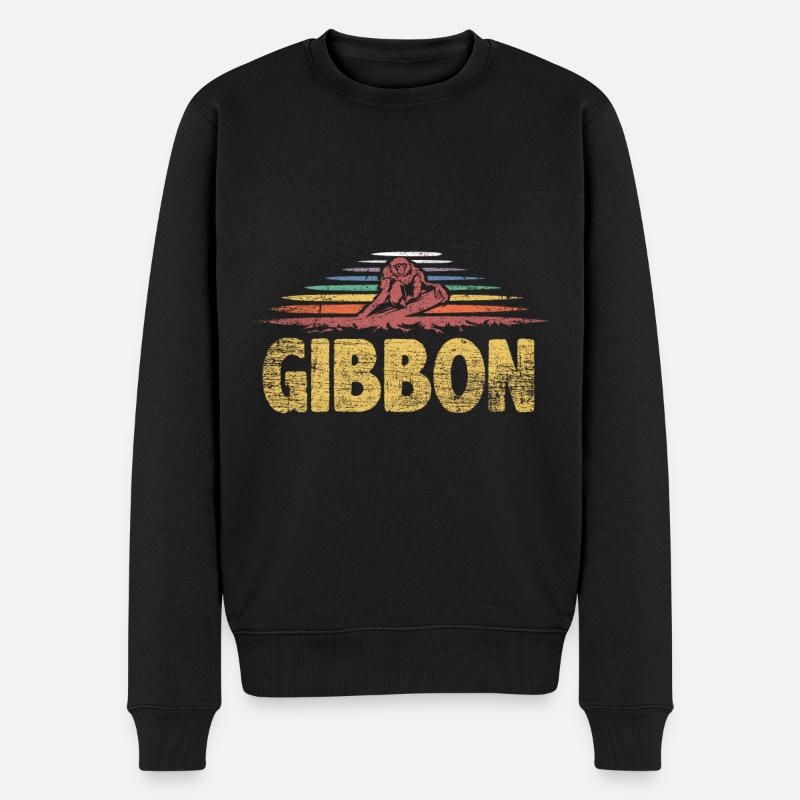 Gibbon Geschenk - Männer Premium Bio Pullover - Schwarz