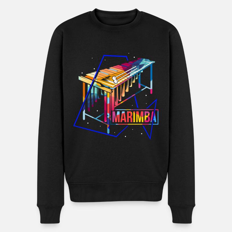 Marimba Polygon - Männer Premium Bio Pullover - Schwarz