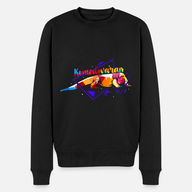 Komodovaran Polygon - Männer Premium Bio Pullover - Schwarz