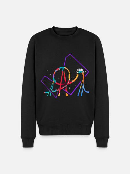 Roller coaster polygon - Men's Premium Organic Jumper - black