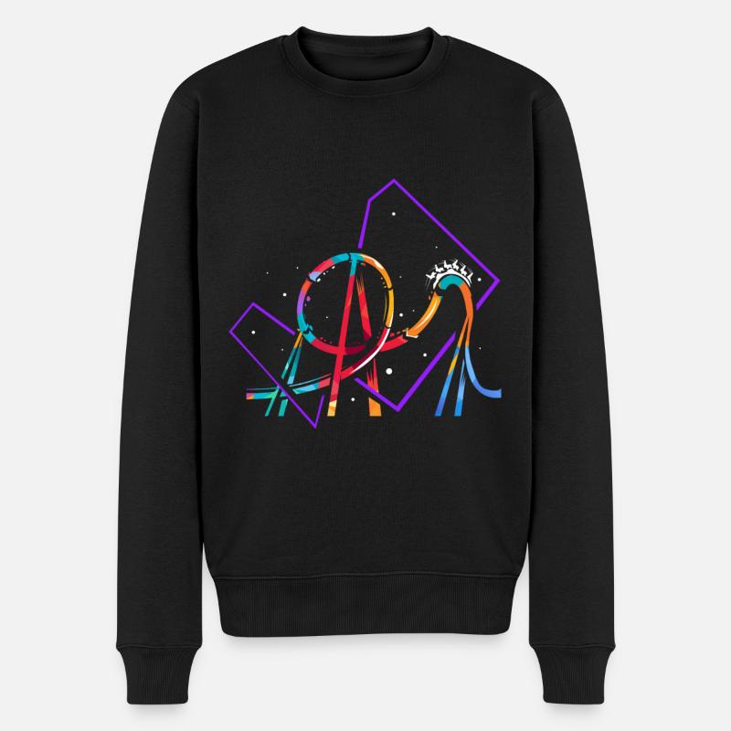 Roller coaster polygon - Men's Premium Organic Jumper - black