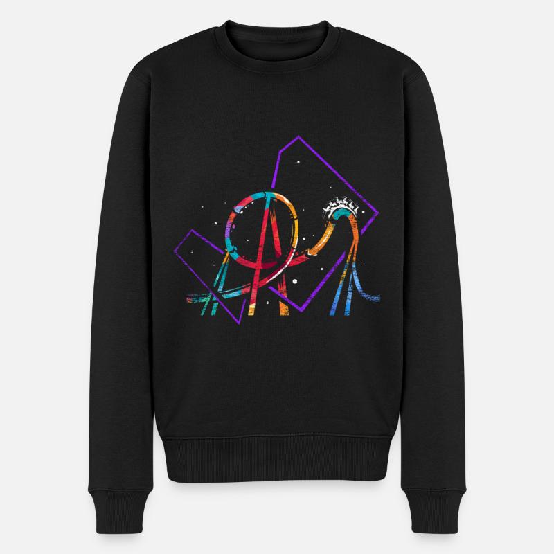 Roller coaster polygon gift - Men's Premium Organic Jumper - black