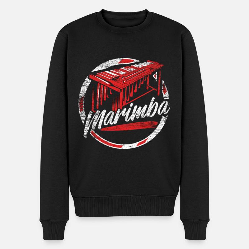 Marimba Geschenk - Männer Premium Bio Pullover - Schwarz