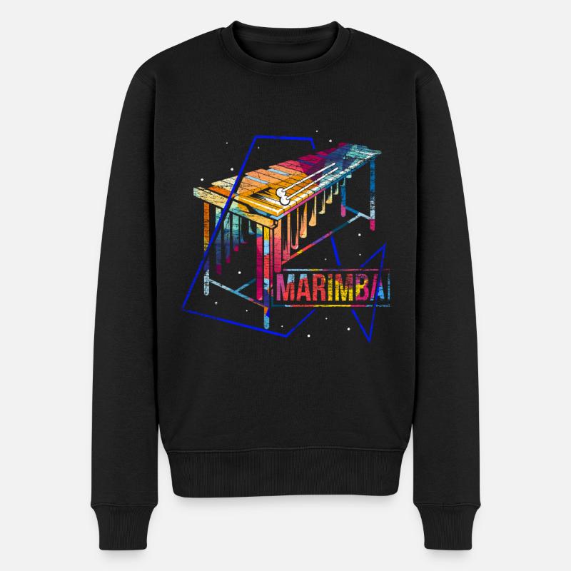 Marimba Polygon Geschenk - Männer Premium Bio Pullover - Schwarz