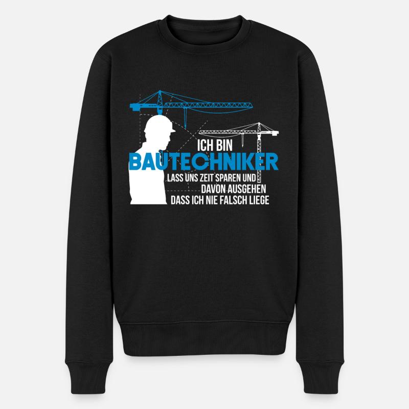 bautechniker - Männer Premium Bio Pullover - Schwarz