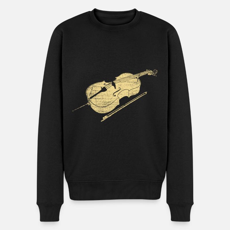Violoncello - Männer Premium Bio Pullover - Schwarz