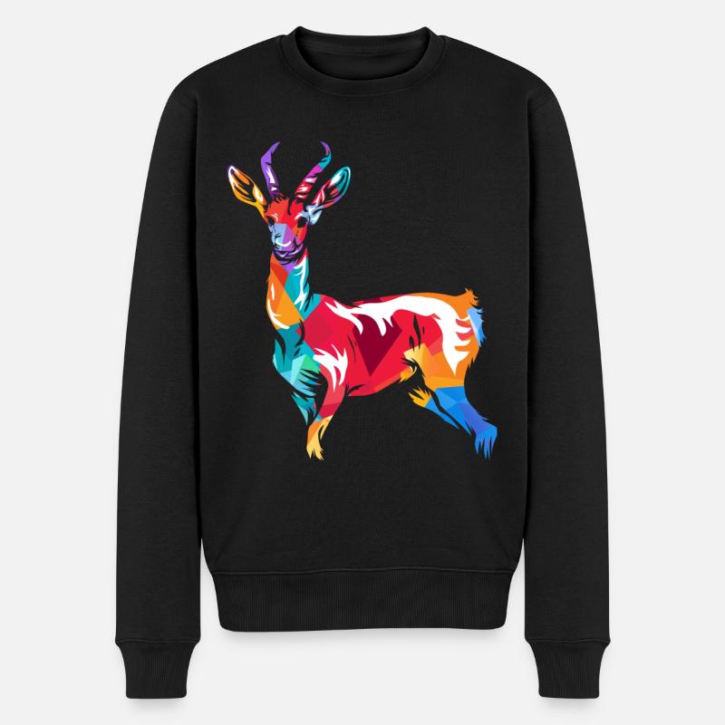Gazelle Polygon - Männer Premium Bio Pullover - Schwarz