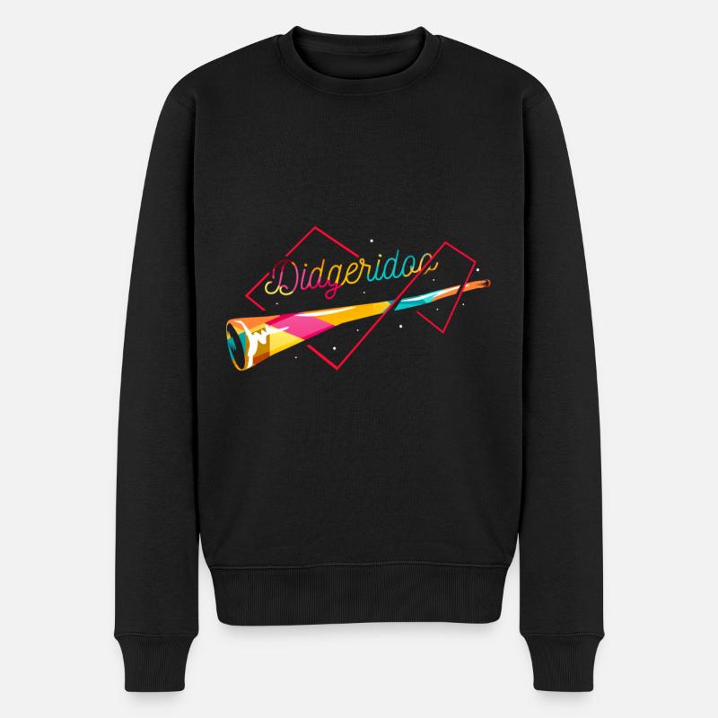 Didgeridoo Polygon - Männer Premium Bio Pullover - Schwarz